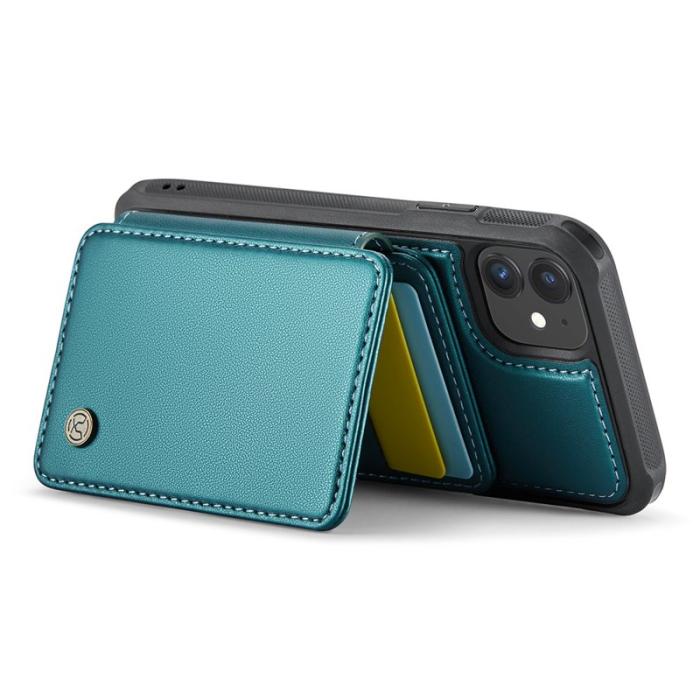 JEEHOOD - JEEHOOD J05 Fodral för iPhone 11 Läder med Magnetisk Kortväska Cyan