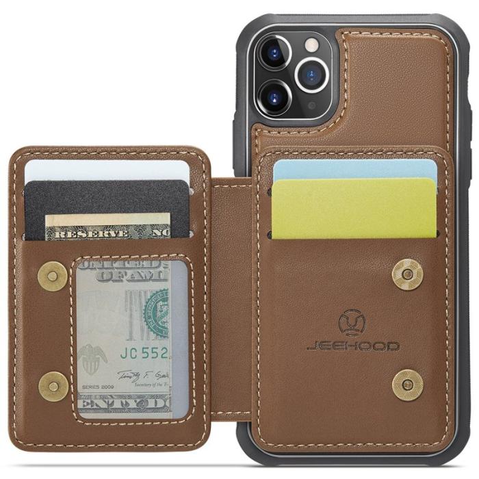JEEHOOD - JEEHOOD J05 Fodral för iPhone 11 Pro i läder - Brun