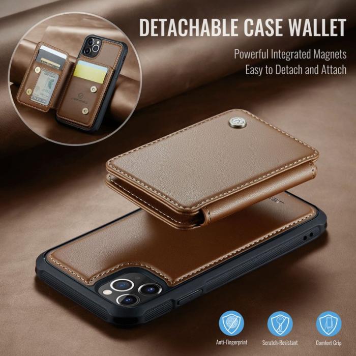 JEEHOOD - JEEHOOD J05 Fodral för iPhone 11 Pro i läder - Brun