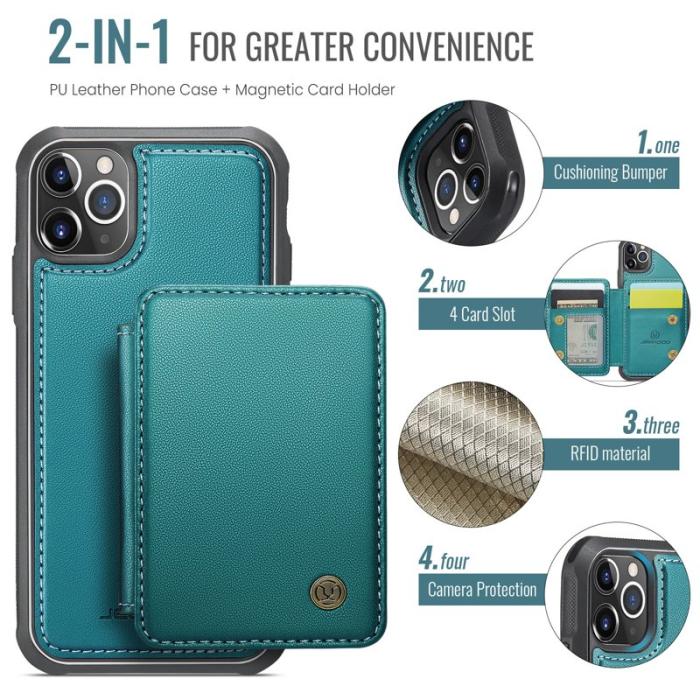 JEEHOOD - JEEHOOD J05 Fodral för iPhone 11 Pro Läder Cyan