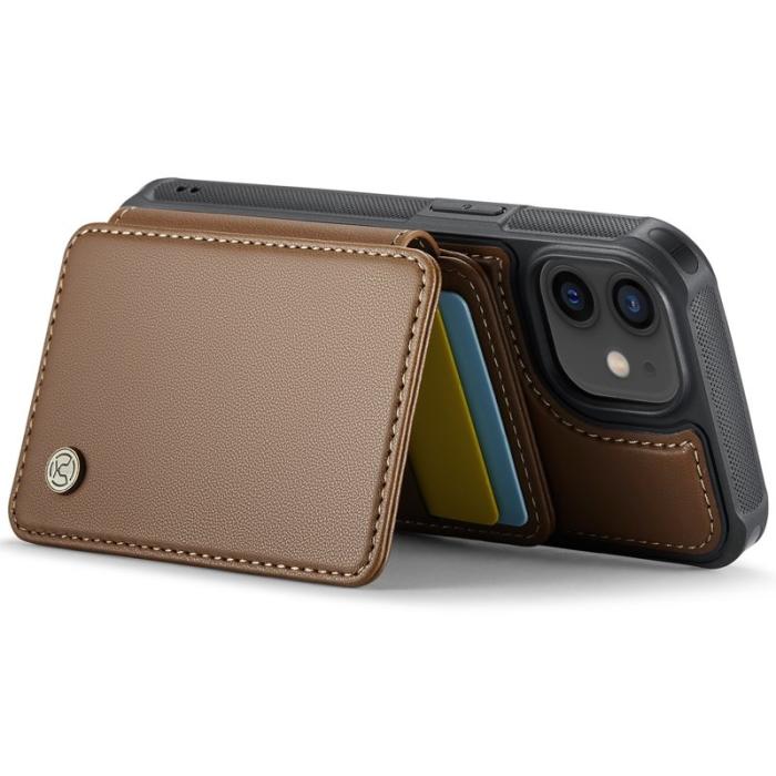 JEEHOOD - JEEHOOD J05 Fodral för iPhone 12 / 12 Pro Läder Brun