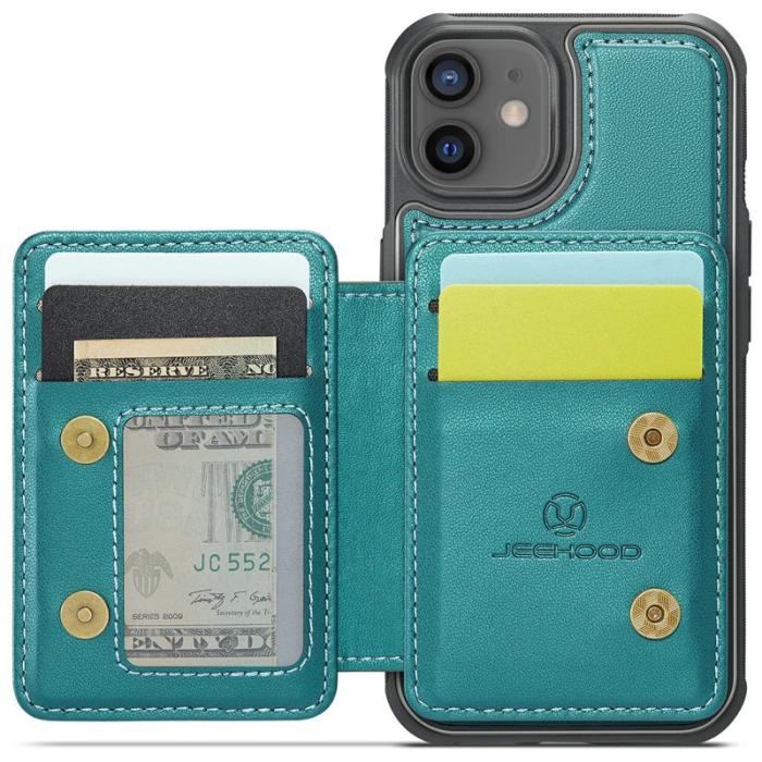 JEEHOOD - JEEHOOD J05 Fodral för iPhone 12 / 12 Pro Läder Cyan