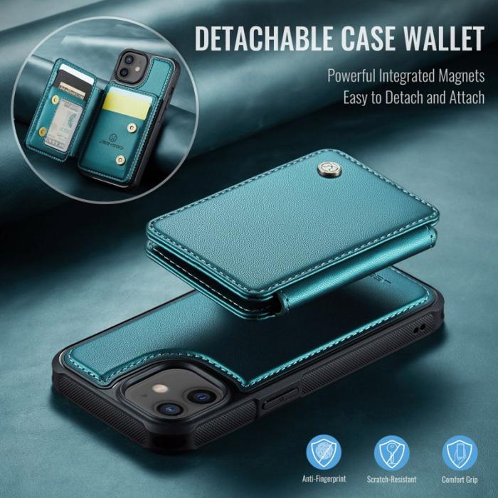 JEEHOOD - JEEHOOD J05 Fodral för iPhone 12 / 12 Pro Läder Cyan