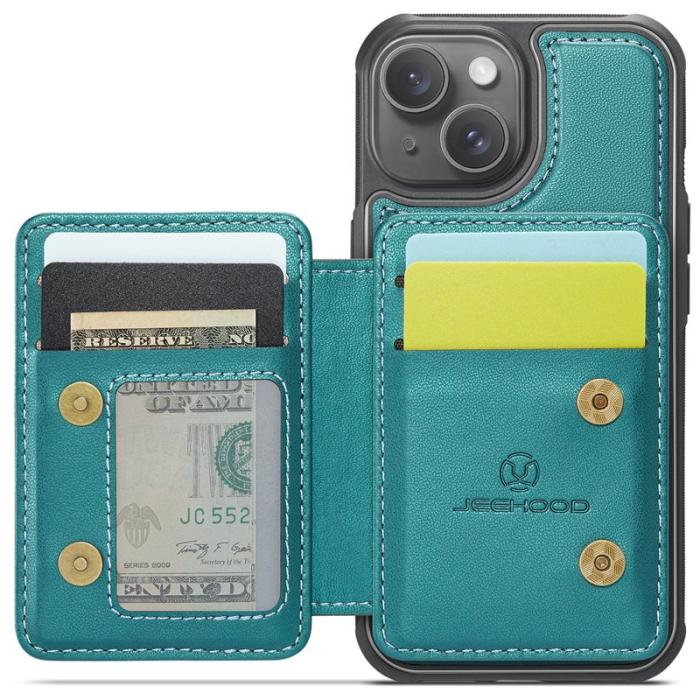 JEEHOOD - JEEHOOD J05 Fodral för iPhone 14 Plus Läder Cyan