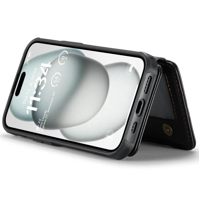 JEEHOOD - JEEHOOD J05 Fodral för iPhone 15 Plus i Läder - Svart