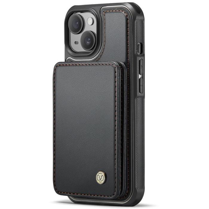 JEEHOOD - JEEHOOD J05 Fodral för iPhone 15 Plus i Läder - Svart