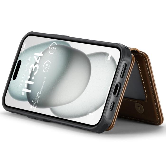 JEEHOOD - JEEHOOD J05 Fodral för iPhone 15 Plus Läder Brun