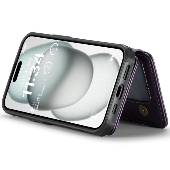 JEEHOOD - JEEHOOD J05 Fodral för iPhone 15 Plus Läder Lila