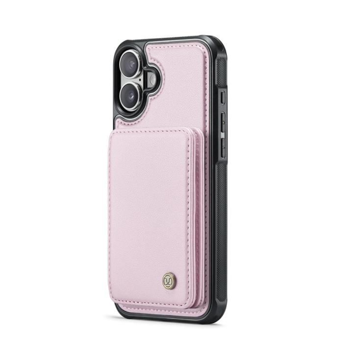 JEEHOOD - JEEHOOD J05 Fodral för iPhone 16 Plus Läder Rosa