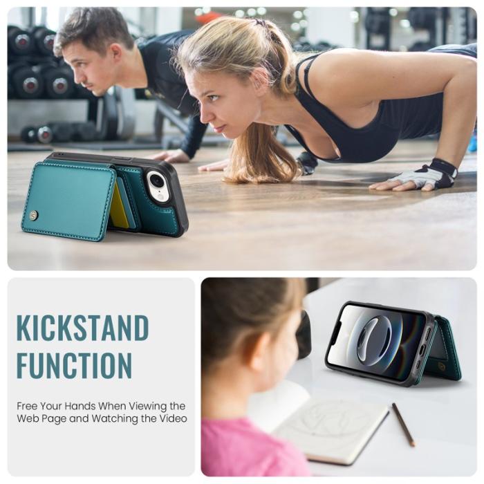 JEEHOOD - JEEHOOD J05 Fodral för iPhone 16e i läder med kortficka - Blå