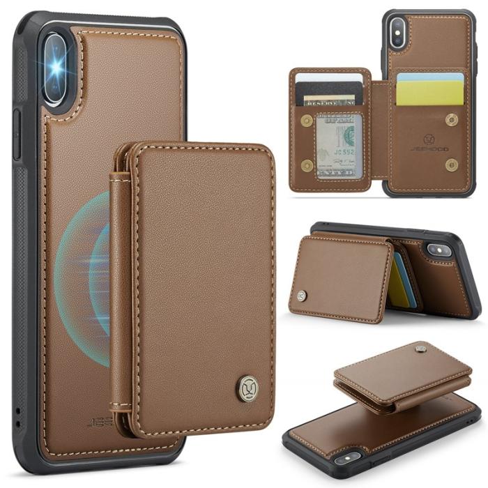 JEEHOOD - JEEHOOD J05 Fodral för iPhone X / XS i läder - Brun