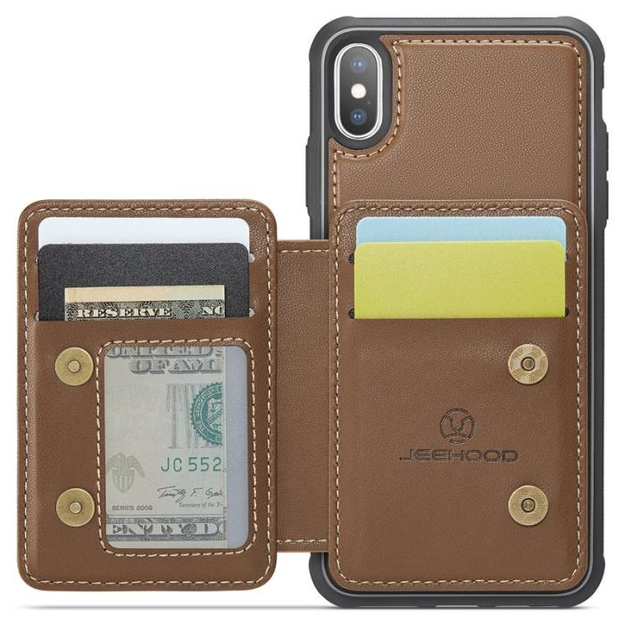JEEHOOD - JEEHOOD J05 Fodral för iPhone X / XS i läder - Brun