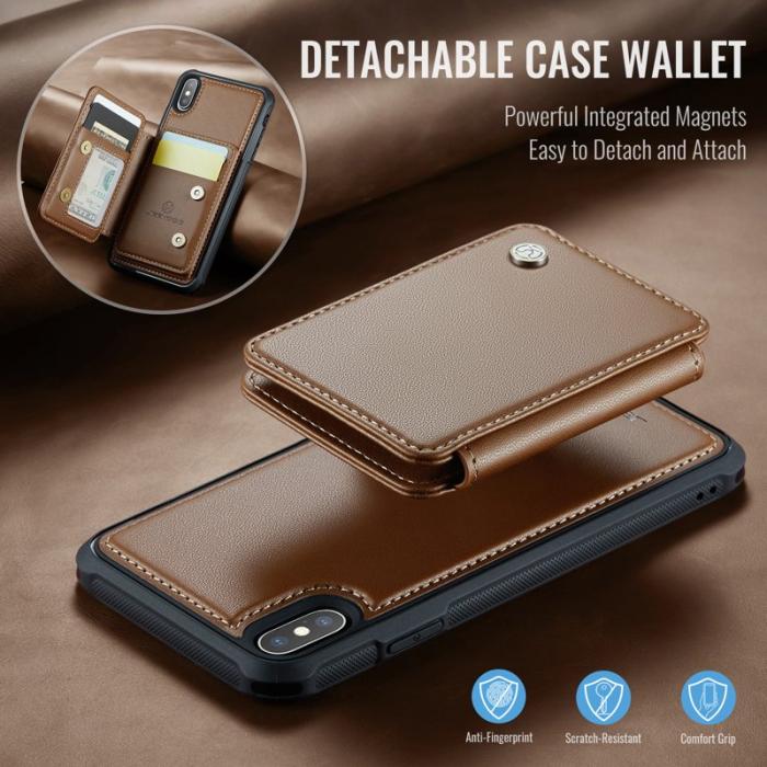 JEEHOOD - JEEHOOD J05 Fodral för iPhone X / XS i läder - Brun