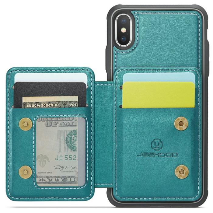 JEEHOOD - JEEHOOD J05 Fodral för iPhone XS Max i läder - Cyan