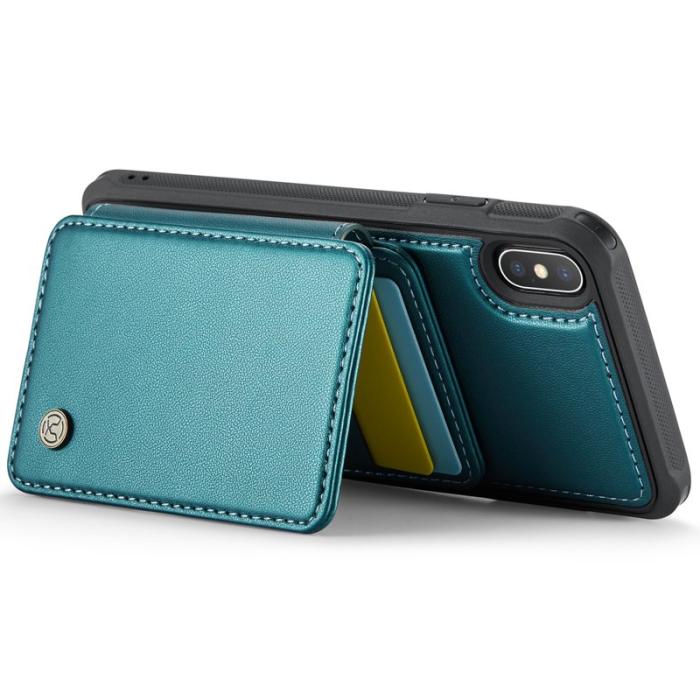 JEEHOOD - JEEHOOD J05 Fodral för iPhone XS Max i läder - Cyan