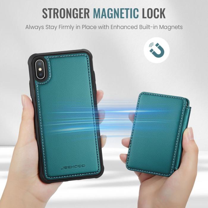 JEEHOOD - JEEHOOD J05 Fodral för iPhone XS Max i läder - Cyan