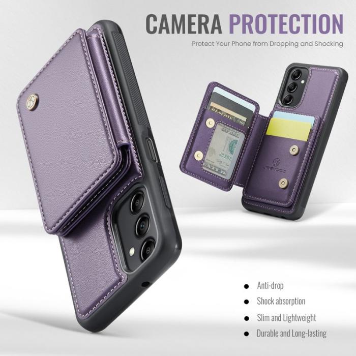 JEEHOOD - JEEHOOD J05 Fodral för Samsung Galaxy A14 4G/5G Läder Lila
