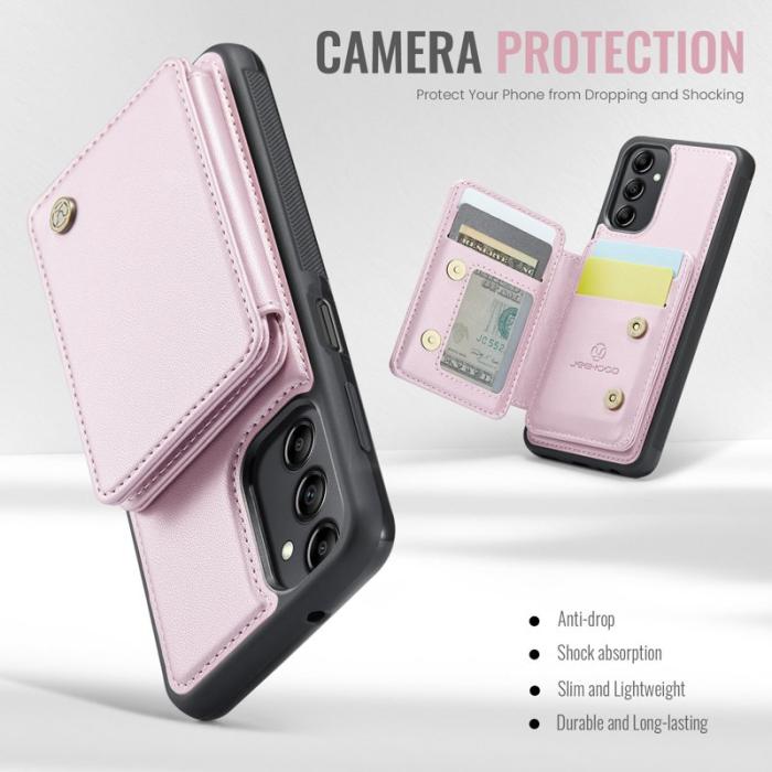 JEEHOOD - JEEHOOD J05 Fodral för Samsung Galaxy A14 4G/5G Läder Rosa