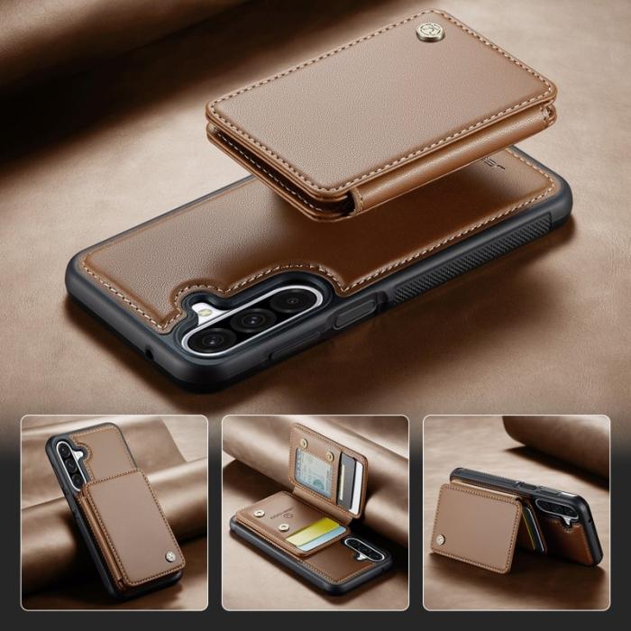 JEEHOOD - JEEHOOD J05 Fodral för Samsung Galaxy A26 5G i brunt läder