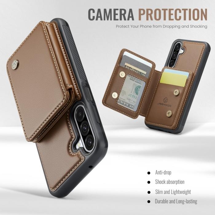 JEEHOOD - JEEHOOD J05 Fodral för Samsung Galaxy A26 5G i brunt läder