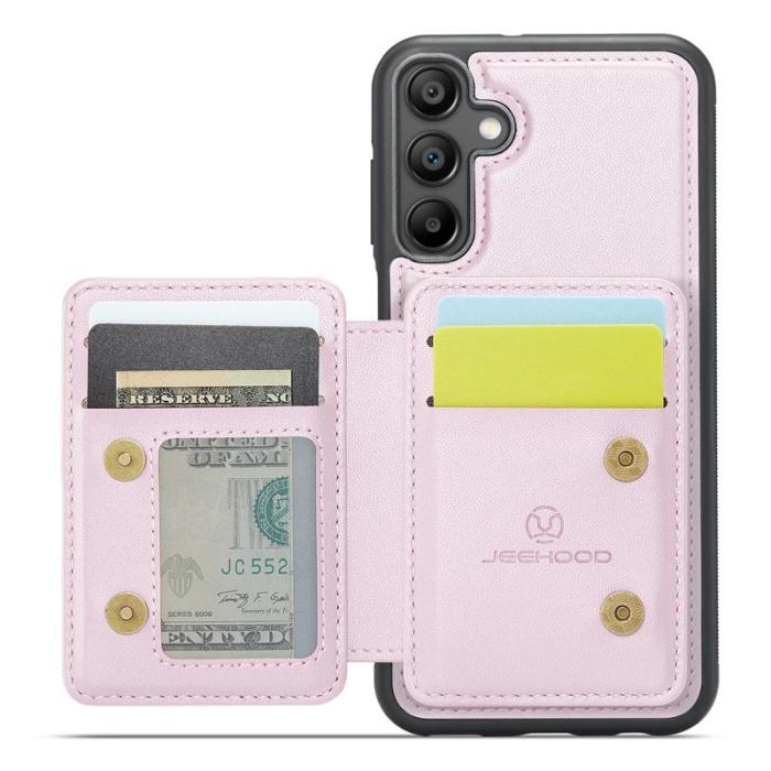 JEEHOOD - JEEHOOD J05 Fodral för Samsung Galaxy A35 5G Läder Rosa