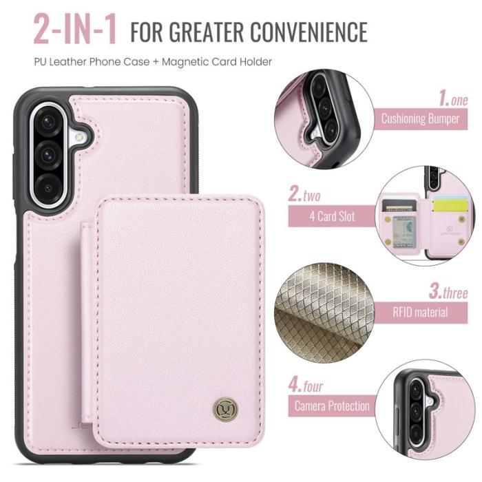 JEEHOOD - JEEHOOD J05 Fodral för Samsung Galaxy A36 5G - Läder - Rosa