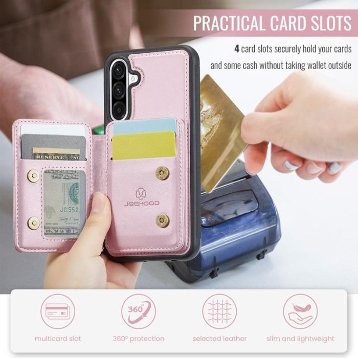 JEEHOOD - JEEHOOD J05 Fodral för Samsung Galaxy A36 5G - Läder - Rosa