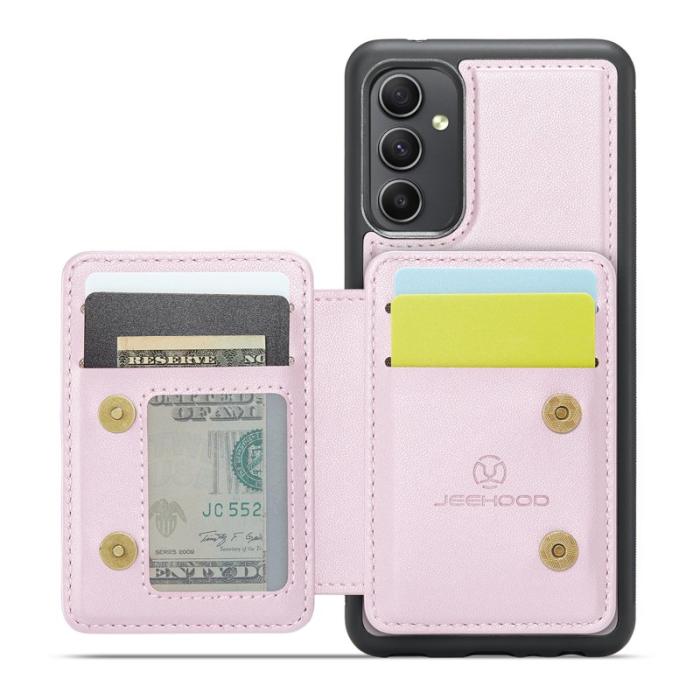 JEEHOOD - JEEHOOD J05 Fodral för Samsung Galaxy A54 5G Läder Rosa