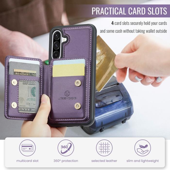 JEEHOOD - JEEHOOD J05 Fodral för Samsung Galaxy A56 5G Läder Lila