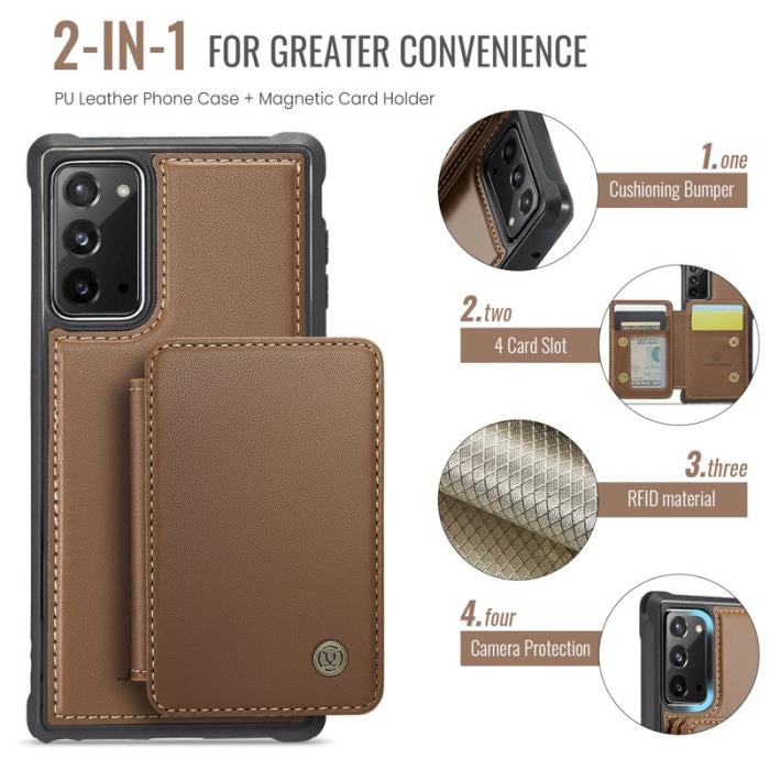 JEEHOOD - JEEHOOD J05 Fodral för Samsung Galaxy Note20 i läder - Brun