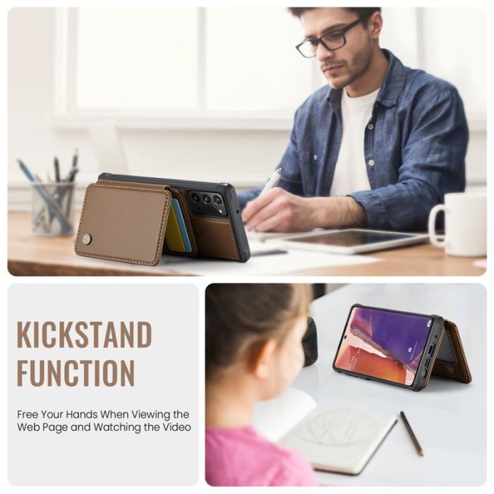 JEEHOOD - JEEHOOD J05 Fodral för Samsung Galaxy Note20 i läder - Brun