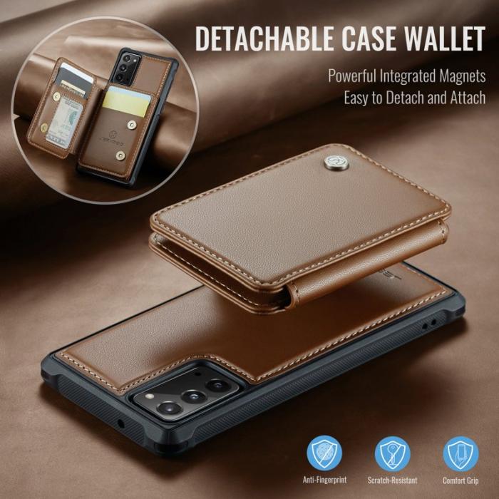 JEEHOOD - JEEHOOD J05 Fodral för Samsung Galaxy Note20 i läder - Brun