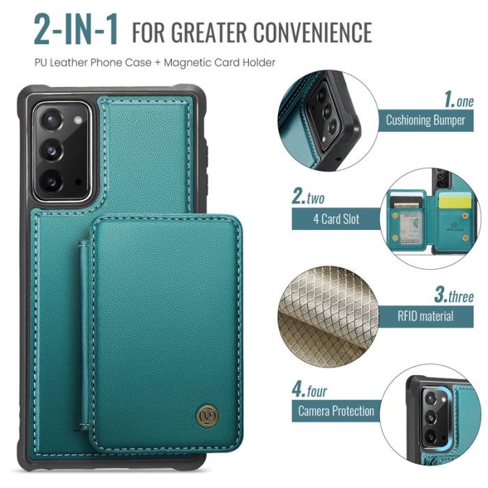 JEEHOOD - JEEHOOD J05 Fodral för Samsung Galaxy Note20 - Läder - Blå