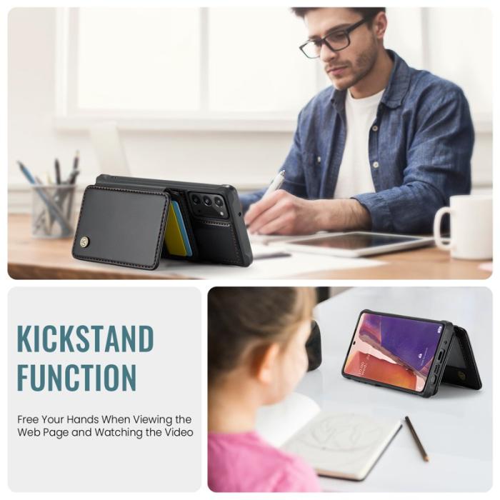 JEEHOOD - JEEHOOD J05 Fodral för Samsung Galaxy Note20 - Läder - Svart