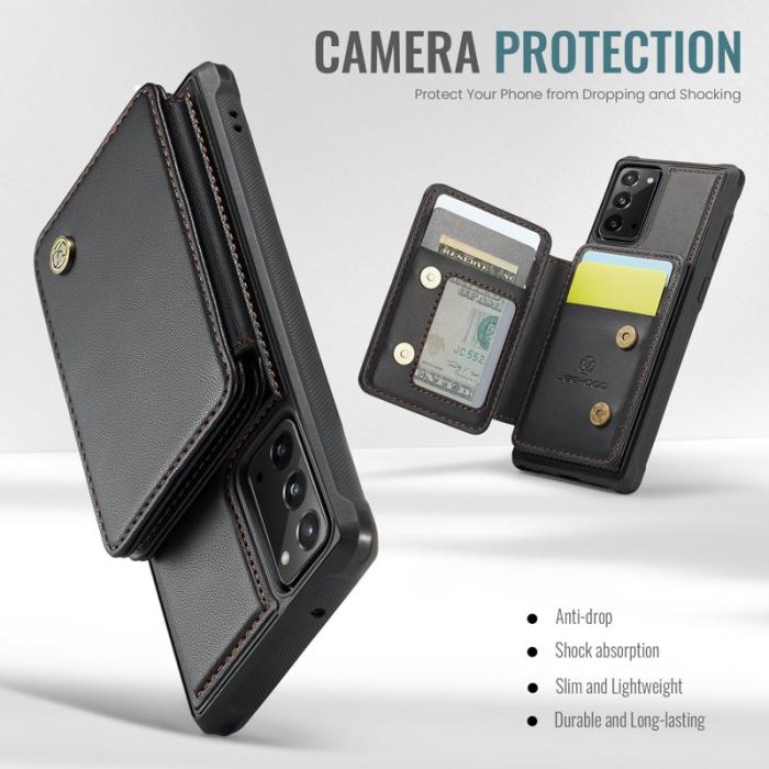 JEEHOOD - JEEHOOD J05 Fodral för Samsung Galaxy Note20 - Läder - Svart