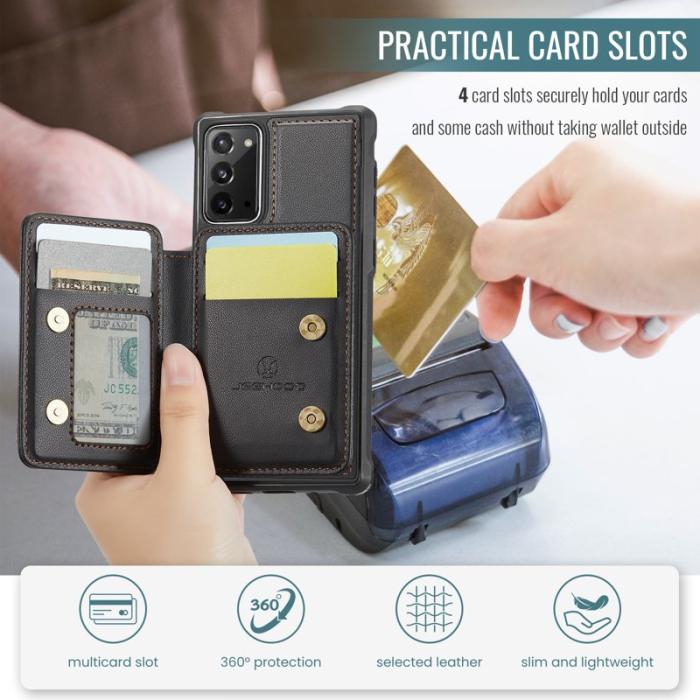 JEEHOOD - JEEHOOD J05 Fodral för Samsung Galaxy Note20 - Läder - Svart