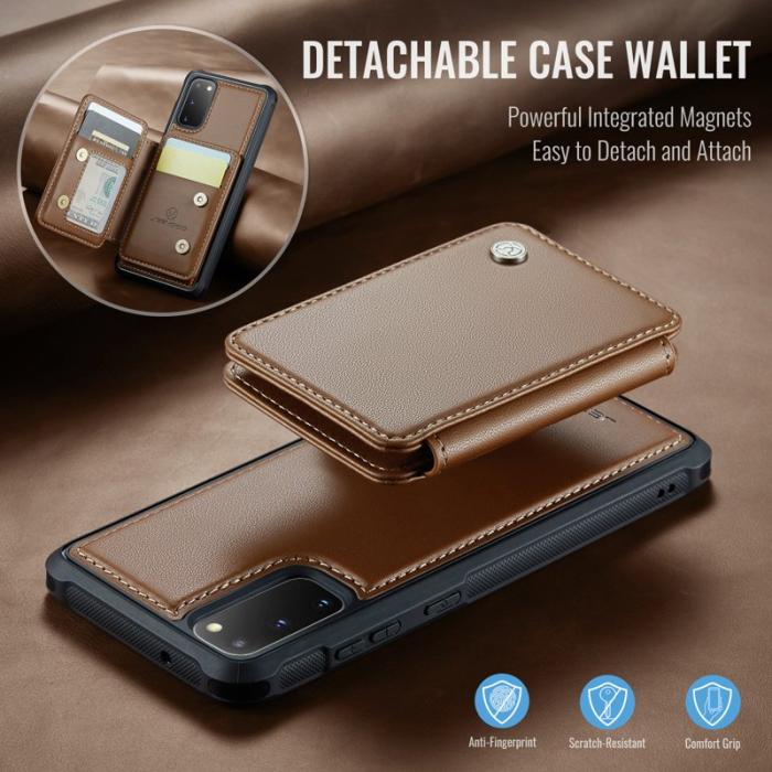 JEEHOOD - JEEHOOD J05 Fodral för Samsung Galaxy S20 4G/5G Läder Brun