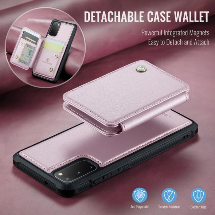 JEEHOOD - JEEHOOD J05 Fodral för Samsung Galaxy S20 4G/5G Läder Rosa