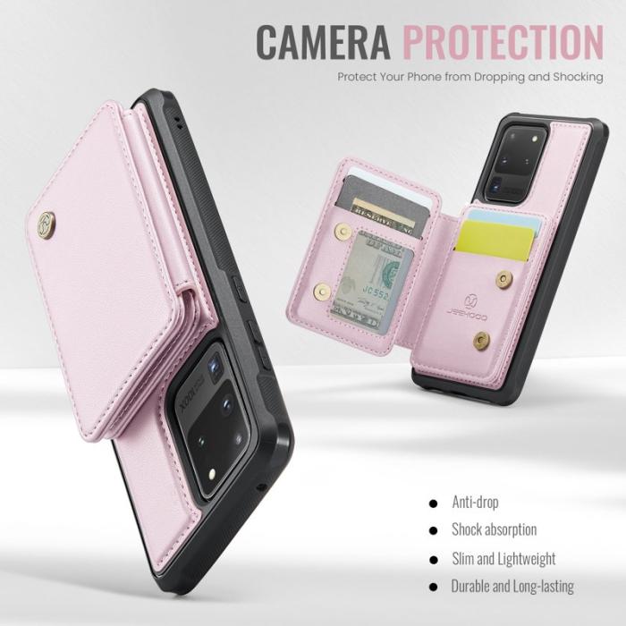 JEEHOOD - JEEHOOD J05 Fodral för Samsung Galaxy S20 Ultra Läder Rosa