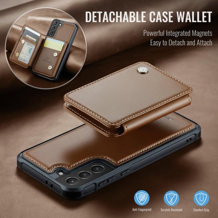 JEEHOOD - JEEHOOD J05 Fodral för Samsung Galaxy S21 5G - Läder - Brun