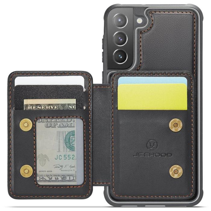 JEEHOOD - JEEHOOD J05 Fodral för Samsung Galaxy S21+ 5G Läder Svart