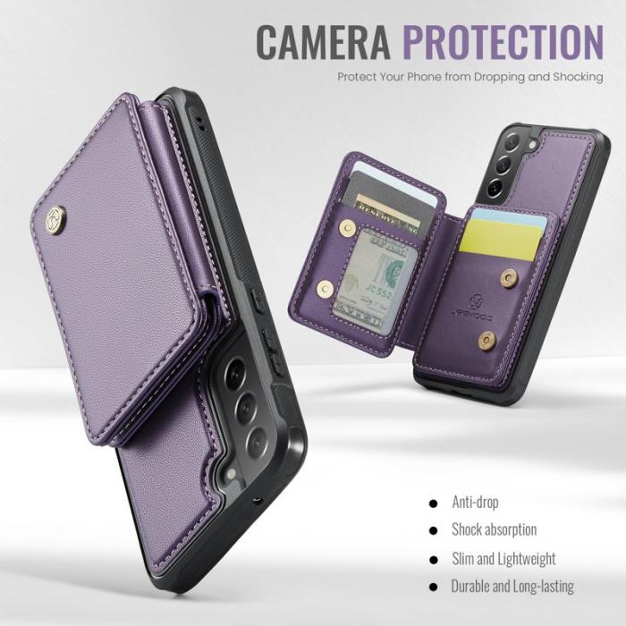 JEEHOOD - JEEHOOD J05 Fodral för Samsung Galaxy S21 FE 5G Läder Lila
