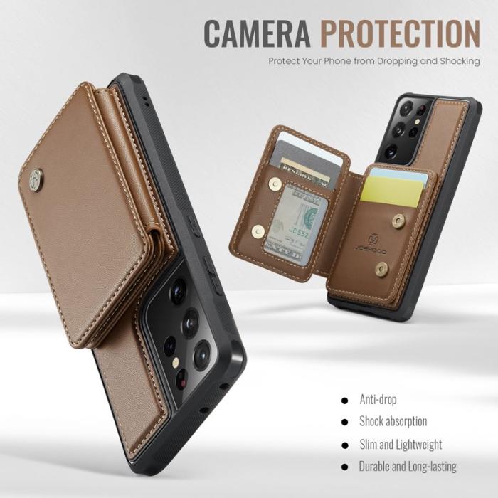 JEEHOOD - JEEHOOD J05 Fodral för Samsung Galaxy S21 Ultra 5G - Brun