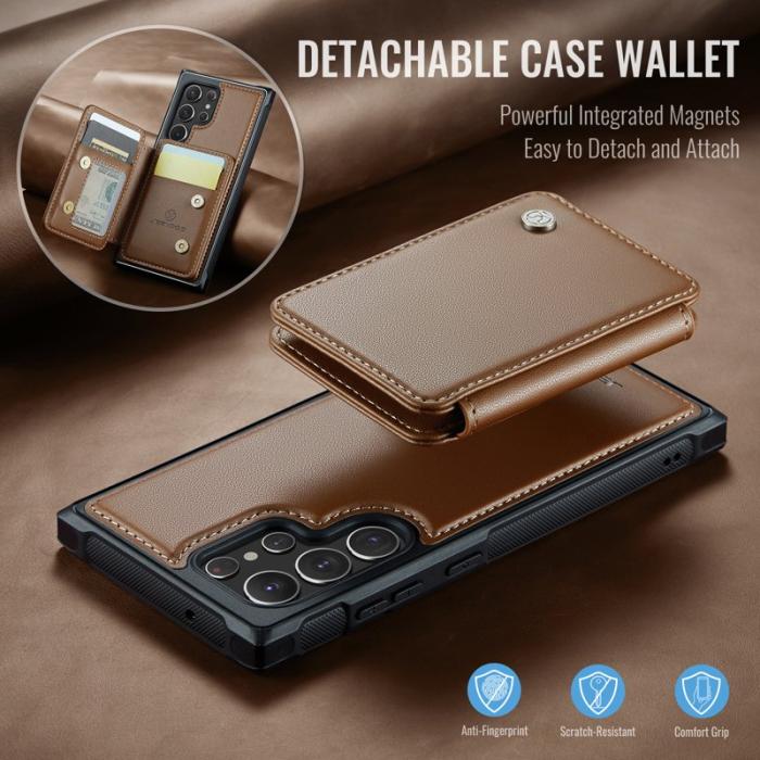 JEEHOOD - JEEHOOD J05 Fodral för Samsung Galaxy S22 Ultra 5G - Brun