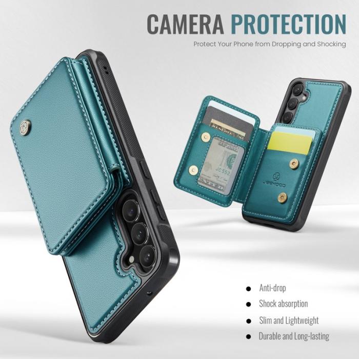 JEEHOOD - JEEHOOD J05 Fodral för Samsung Galaxy S23 FE i läder - Cyan