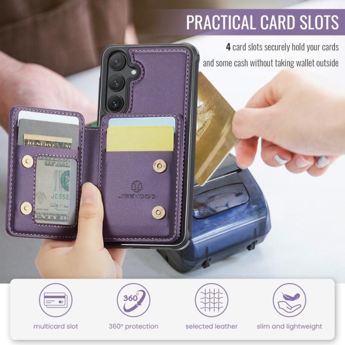 JEEHOOD - JEEHOOD J05 Fodral för Samsung Galaxy S23 FE Läder Lila
