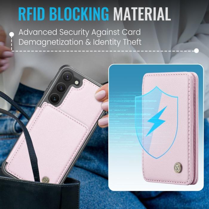 JEEHOOD - JEEHOOD J05 Fodral för Samsung Galaxy S23 Läder Rosa