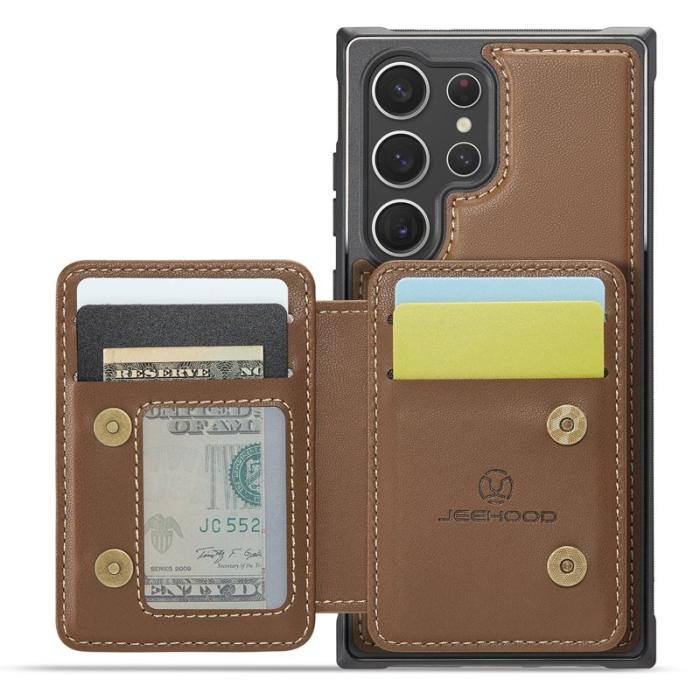 JEEHOOD - JEEHOOD J05 Fodral för Samsung Galaxy S23 Ultra Läder Brun