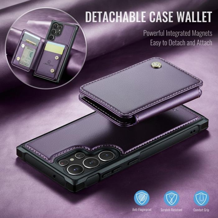 JEEHOOD - JEEHOOD J05 Fodral för Samsung Galaxy S23 Ultra Läder Lila