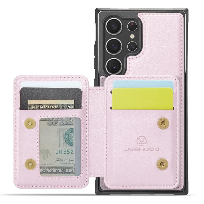 JEEHOOD - JEEHOOD J05 Fodral för Samsung Galaxy S23 Ultra Läder Rosa